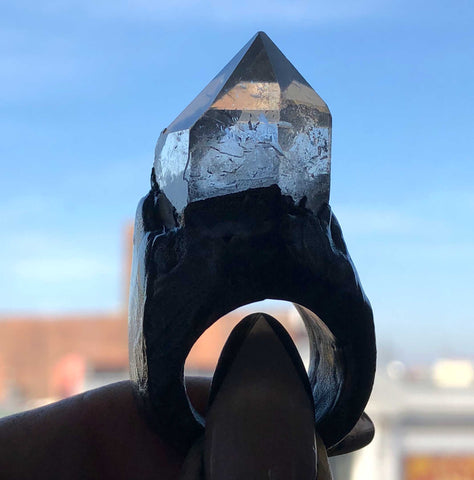 Clear Quartz Crystal Ring